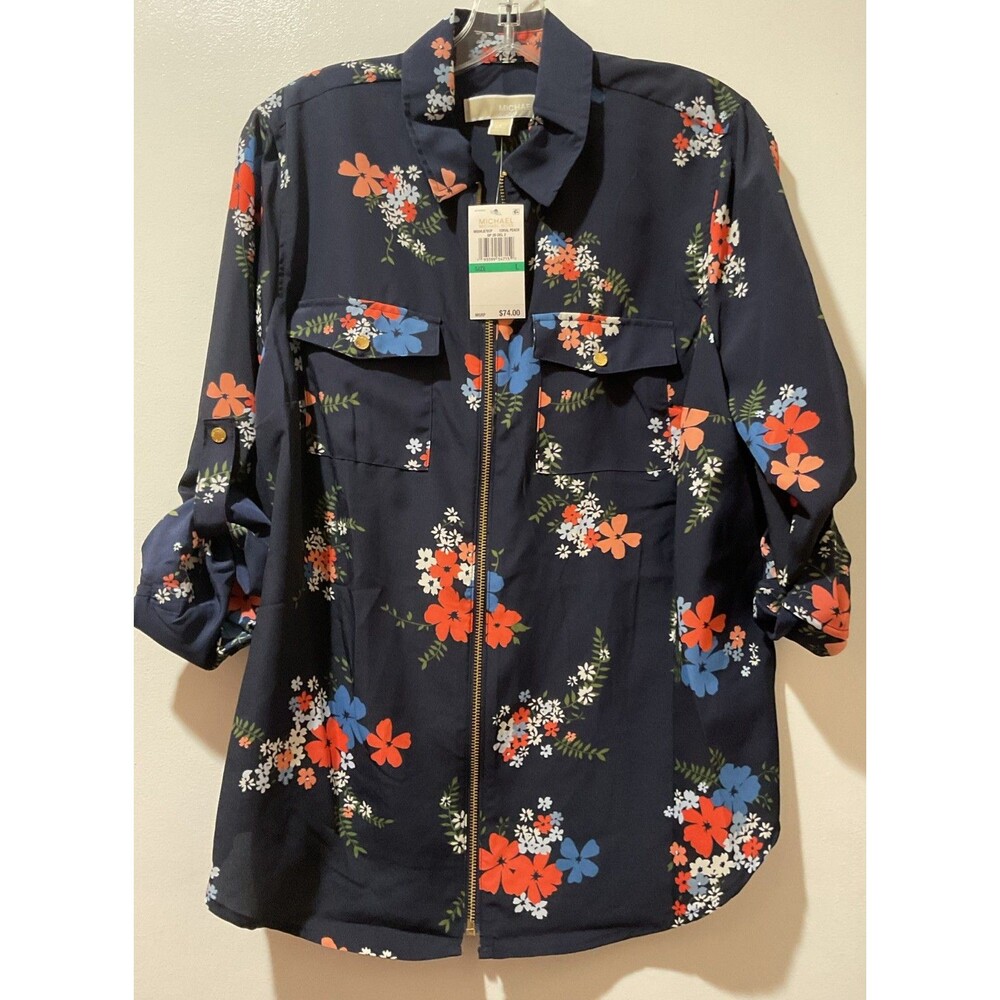 Michael Kors Floral Shirt Zip Up